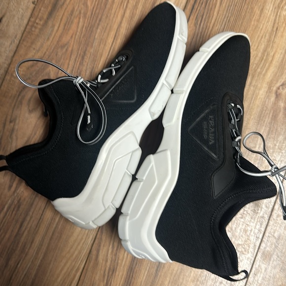 **Sold** Authentic Woman’s Prada black lace up knit sneakers. Size 38.5 EU. - Picture 7 of 9